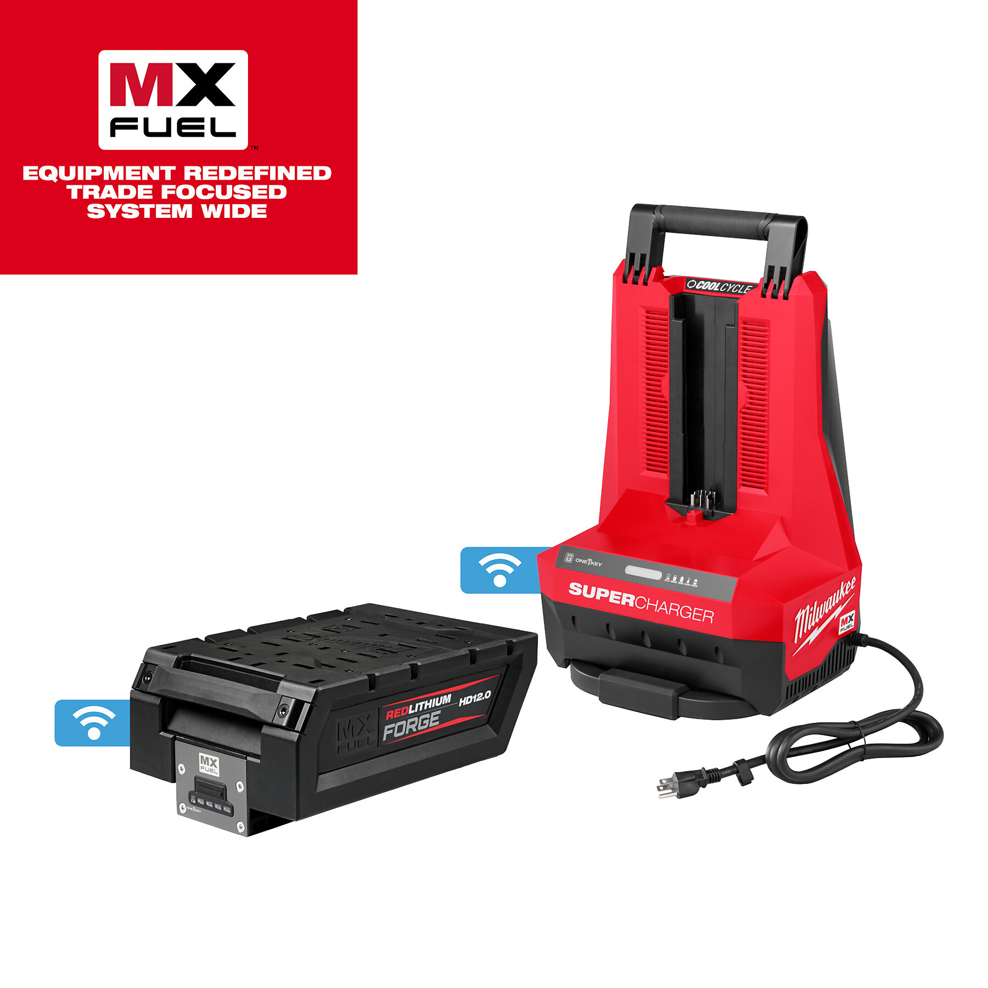 Milwaukee, MX FUEL FORGE 12.0 SUPER CHARGER, Battery Type Lithium-ion, Batteries (qty.) 1 Model# MXFSC-1HD12